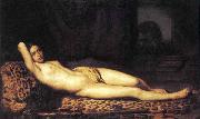 unknow artist Nude Girl on a Panther Skin Spain oil painting artist